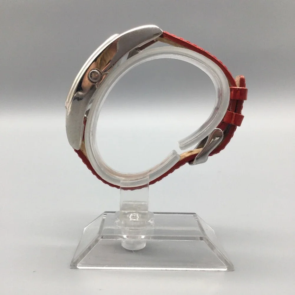 Silpada Designs Womens Watch 21mm White Dial Red Leather Tonneau New Battery